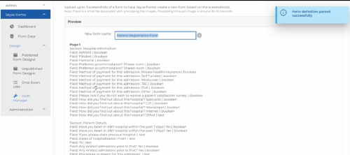 Screenshot to Skyve Forms